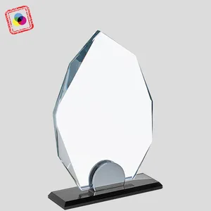 מגן הוקרה מזכוכית קריסטל בסיס נשלף מלבני שחור עם ציפוי סובליציה, 5296 זיאוס