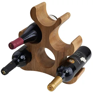 "Wine-Rack" מעמד עץ ל-6 בקבוקי יין עץ איכותי ACACIA, 5276 זיאוס