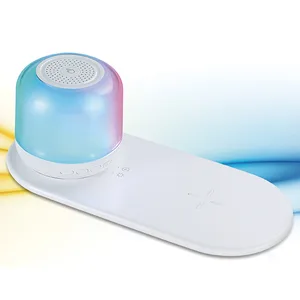 מטען אלחוטי מהיר 15W משולב עם רמקול Bluetooth ומנורת לילה נשלפת, 5212 זיאוס