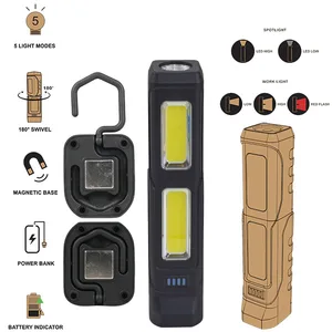 תאורת שטח / חירום עוצמתית 20W נטענת 63 לדים משולב עם מטען פאוור בנק לניידים, 5167 זיאוס
