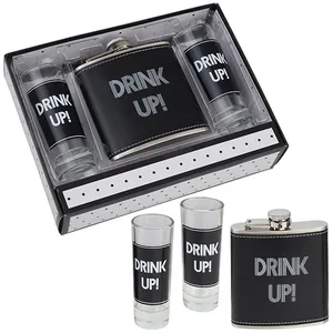 "Drink Up" מארז מתנה פלסק ושתי צ´ייסרים, 5146-1 זיאוס