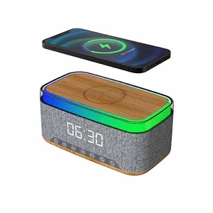 מטען אלחוטי מהיר 15W משולב עם רדיו/רמקול Bluetooth 10W ושעון דיגיטלי, 5211 זיאוס