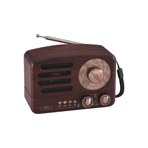 רדיו רטרו Bluetooth קטן משולב עם רמקול ונגן MP3 כולל חיבור לכל הניידים, עץ אגוז, 5173 זיאוס
