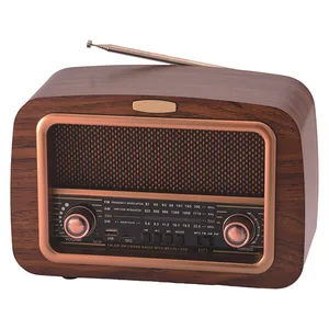 רדיו רטרו Bluetooth גדול משולב עם רמקול ונגן MP3 כולל חיבור לכל הניידים, עץ אגוז, 5171 זיאוס