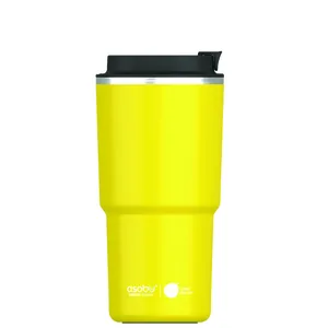Pick Me Up ספל תרמי נירוסטה ציפוי קרמי פנימי PURAMIC מכסה Anti Spill למניעת נזילה 650 מ"ל מבית ASOBU, 6762 זיאוס