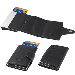 ארנק בטיחות RFID + NFC דמוי עור יוקרתי שולף כרטיסי אשראי ותא לשטרות מבית המותג גבעוני, GV 4889 זיאוס