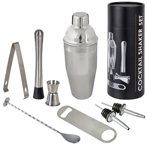 "COCKTAIL SHAKER" ערכת ברמן מעוצבת ואיכותית 8 חלקים בקופסת מתנה מהודרת, 4612 זיאוס