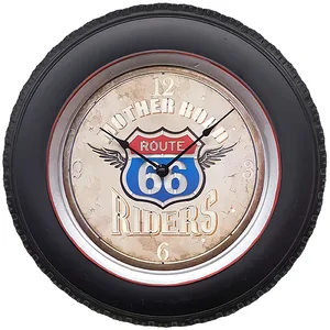 שעון קיר ROUTH 66 RIDERS עם תאורת לד ע"י שלט רחוק, 4234 זיאוס