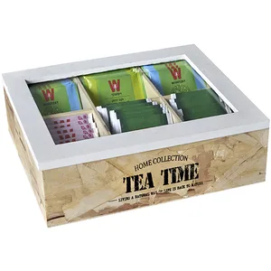 "TEA TIME" מארז עץ טבעי לתה, 6 תאים, 4287 זיאוס
