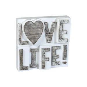 שלט עץ לבית LOVE  LIFE, 4221 זיאוס