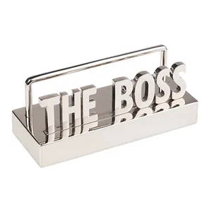 "THE BOSS" מעמד כרטיסי ביקור מתכת מבריק, 2828 זיאוס