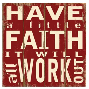 שלט עץ HAVE FAITH, 3732-3 זיאוס