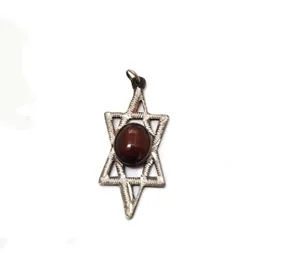 תליון מגן דוד משובץ מכסף