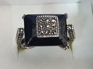 טבעת כסף בשיבוץ אוניקס