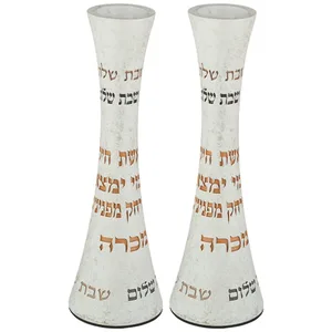זוג פמוטים "פולימר" מהודרים 19 ס"מ, UK47379, ארט יודאיקה
