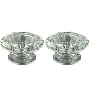 זוג פמוטים קריסטל גוון כסף 4X7.5 ס"מ, UK42428, ארט יודאיקה