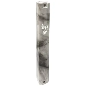מזוזה פלסטיק 12 ס"מ - גימור שיש אפור, UK23654, ארט יודאיקה