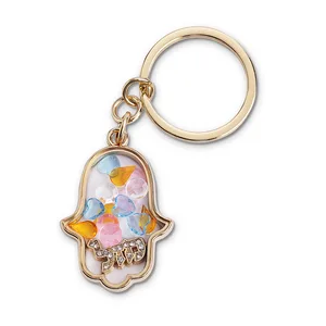 מחזיק חמסה מהודר גימור זהב עם אבנים 4.5x3 ס"מ - מזל, UK30014, ארט יודאיקה