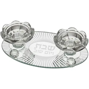 פמוטי זכוכית מהודר 17X10 ס"מ, UK80071, ארט יודאיקה