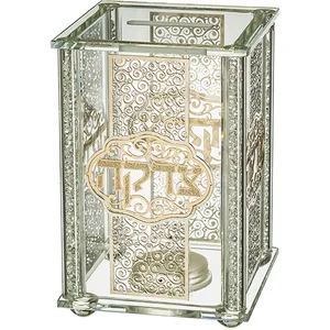 קופת צדקה קריסטל עם פלקטות "עיטורים" 9X13 ס"מ, UK40462, ארט יודאיקה
