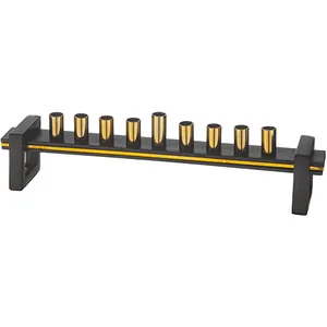 חנוכייה אלומיניום לנרות מהודרת 27x5 ס"מ, UK42374, ארט יודאיקה