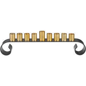 חנוכייה אלומיניום לשמן מהודרת 30x8 ס"מ, UK42412, ארט יודאיקה