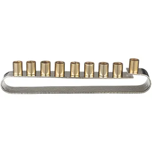 חנוכייה אלומיניום לשמן מהודרת 30x8 ס"מ, UK42414, ארט יודאיקה