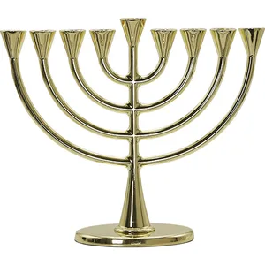 חנוכייה מתכת ציפוי זהב 19X23 ס"מ, UK50371, ארט יודאיקה