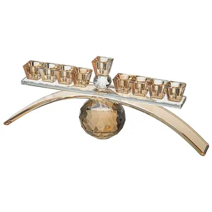 חנוכייה קריסטל מהודרת 14x33 ס"מ, UK41740, ארט יודאיקה