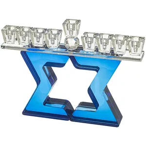 חנוכייה קריסטל מהודרת 17 ס"מ, UK40103, ארט יודאיקה