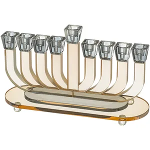 חנוכייה קריסטל מהודרת 18X30 ס"מ, UK81797, ארט יודאיקה