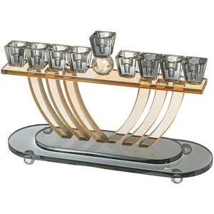 חנוכייה קריסטל מהודרת 19X29 ס"מ, UK40115, ארט יודאיקה