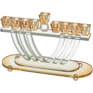 חנוכייה קריסטל מהודרת 19X29 ס"מ, UK81800, ארט יודאיקה