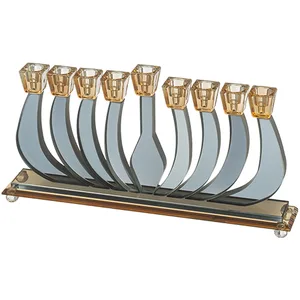 חנוכייה קריסטל מהודרת 19X35 ס"מ, UK81754, ארט יודאיקה
