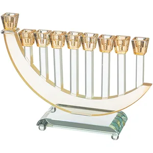חנוכייה קריסטל מהודרת 20 ס"מ, UK80446, ארט יודאיקה