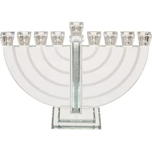 חנוכייה קריסטל מהודרת 22X30 ס"מ, UK42197, ארט יודאיקה
