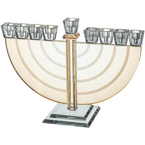 חנוכייה קריסטל מהודרת 22X30 ס"מ, UK80535, ארט יודאיקה