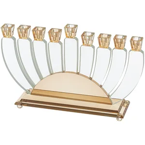 חנוכייה קריסטל מהודרת 24X38 ס"מ, UK80339, ארט יודאיקה