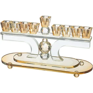 חנוכייה קריסטל מהודרת 28X17 ס"מ, UK81799, ארט יודאיקה
