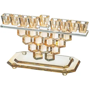חנוכייה קריסטל מהודרת 28X18 ס"מ, UK80442, ארט יודאיקה