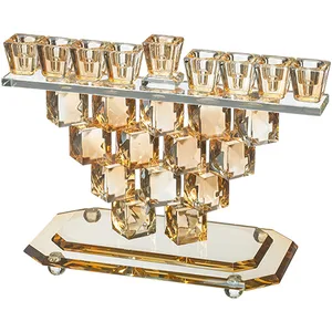 חנוכייה קריסטל מהודרת 28X2 ס"מ, UK80444, ארט יודאיקה