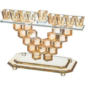 חנוכייה קריסטל מהודרת 28X4 ס"מ, UK80443, ארט יודאיקה