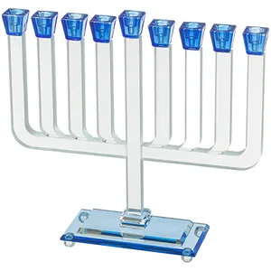 חנוכייה קריסטל מהודרת 33X35 ס"מ, UK40563, ארט יודאיקה