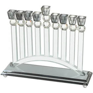 חנוכייה קריסטל מהודרת 34X28 ס"מ, UK81782, ארט יודאיקה