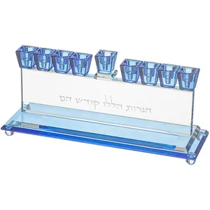 חנוכייה קריסטל מהודרת 7X28 ס"מ, UK40550, ארט יודאיקה
