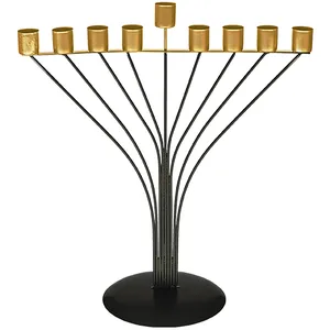 חנוכיית חוטים חבד לשמן - שחור 33X50 ס"מ, UK42827, ארט יודאיקה