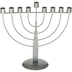 חנוכיית חוטים חצי עגול לשמן - מוכספת 33X41 ס"מ, UK42831, ארט יודאיקה