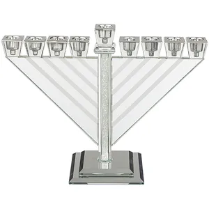 חנוכיית קריסטל מהודרת "חבד אבנים" 28X27 ס"מ, UK42200, ארט יודאיקה