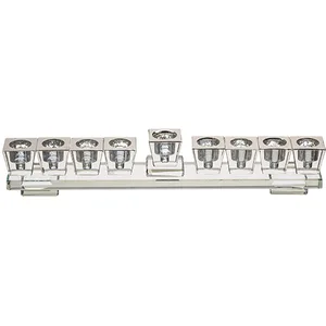 חנוכיית קריסטל מהודרת עם בסיס 7x28 ס"מ, UK42152, ארט יודאיקה