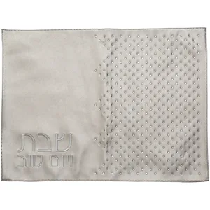 כיסוי חלה דמוי עור אבני קריסטל זהב שמפניה 61X45 ס"מ, UK67664, ארט יודאיקה